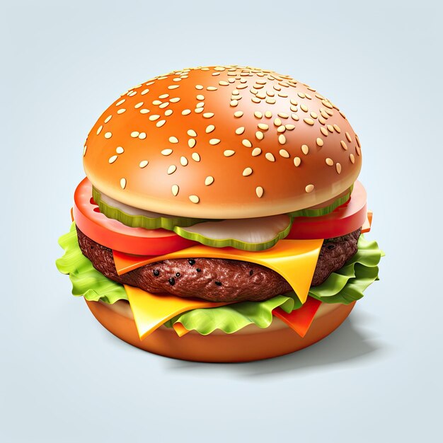 3D-rendering van hamburgerpictogram op witte achtergrond