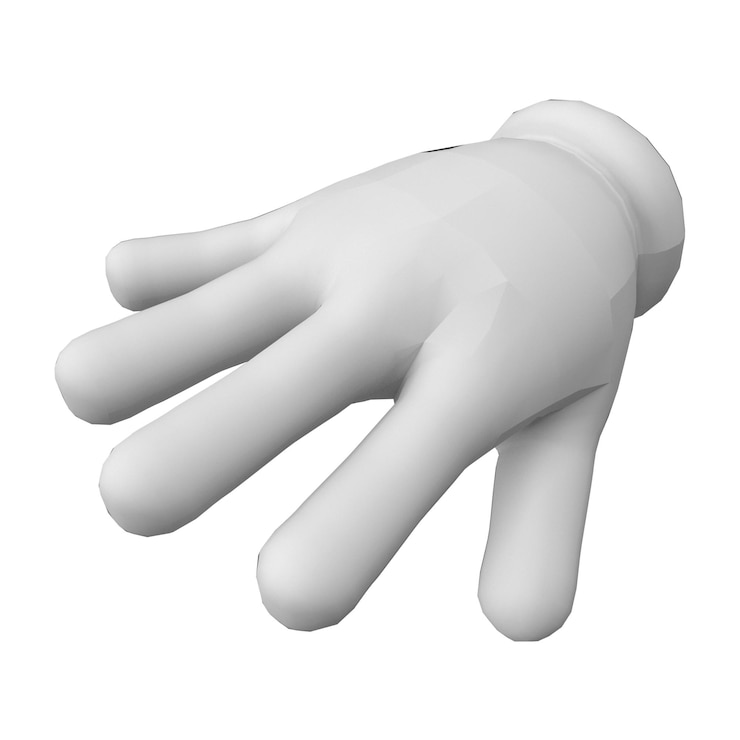 Foto 3d-rendering van handhandschoen op witte achtergrond