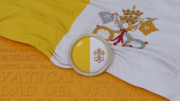 3d rendering of a vatican city flag