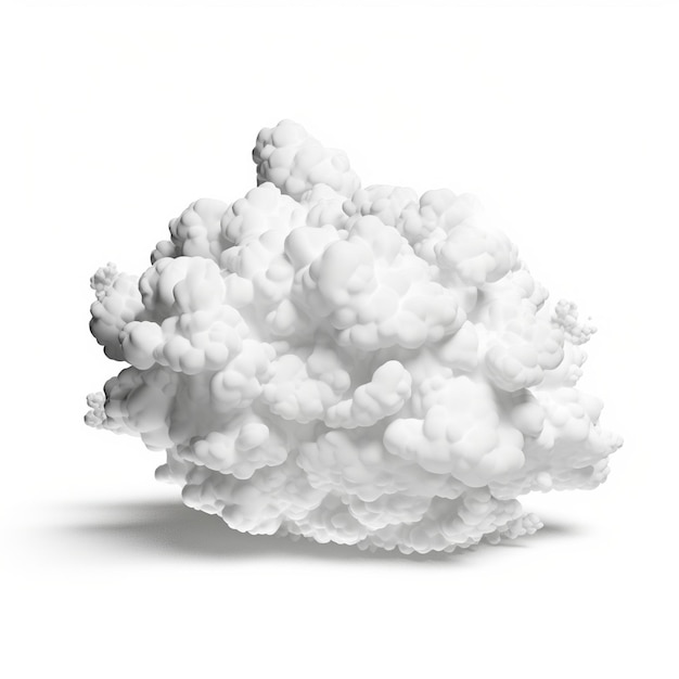 Foto 3d-rendering verscheiden vormen van abstracte witte wolken cumulus verschillende beelden clip art geïsoleerd