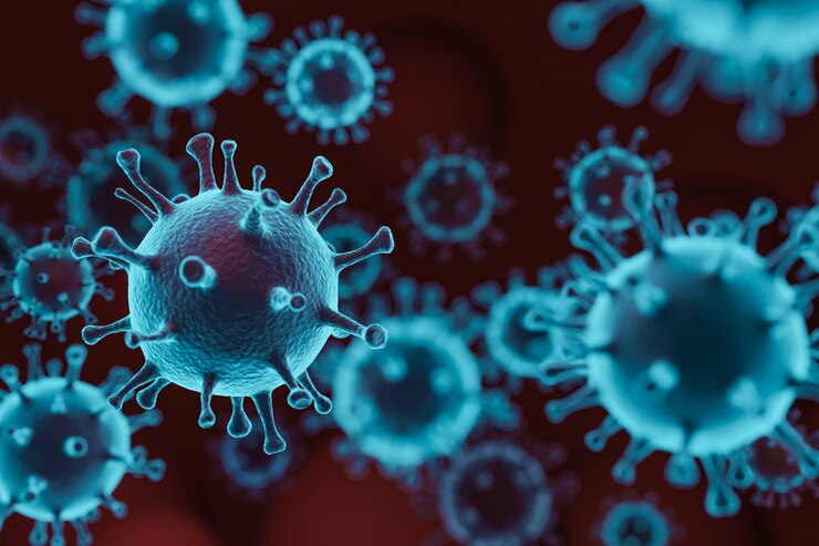 3D rendering Virus closeup