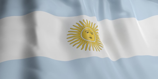 3D-rendering vlag van Argentinië