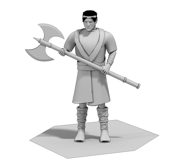 3D rendering warrior character illustration