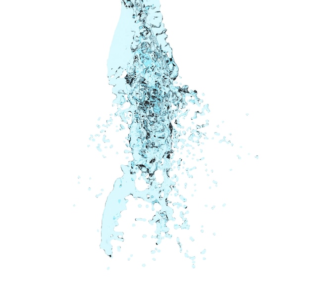 白で隔離された3Dレンダリング水