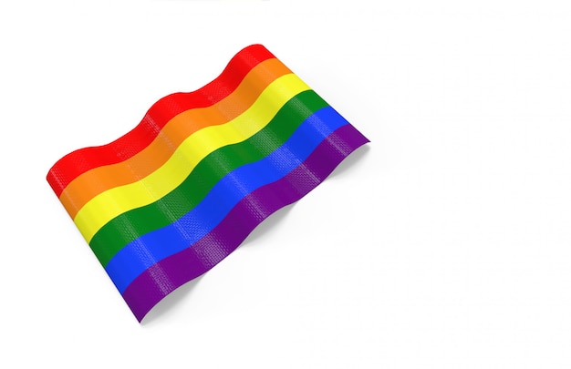 3d rendering. waving LGBTQ+ rainbow color Flag