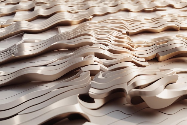 Premium AI Image | 3d rendering of wavy piano keys