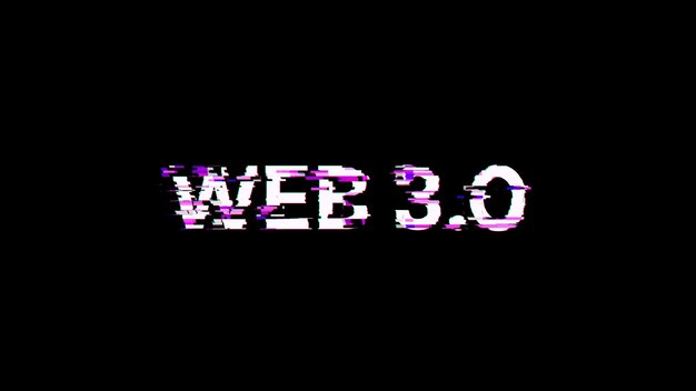 3d rendering web 30 text with screen effects of technological glitches