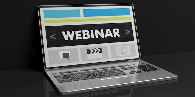 3d rendering webinar on a laptop's screen
