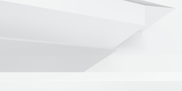 白の抽象的な幾何学的背景広告の3DレンダリングSciFiイラスト製品の表示