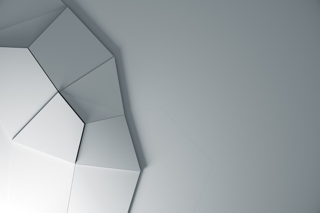 3d rendering of a white abstract geometric pattern