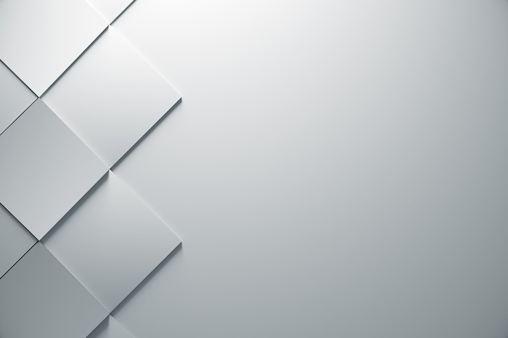 Photo 3d rendering of a white abstract geometric pattern