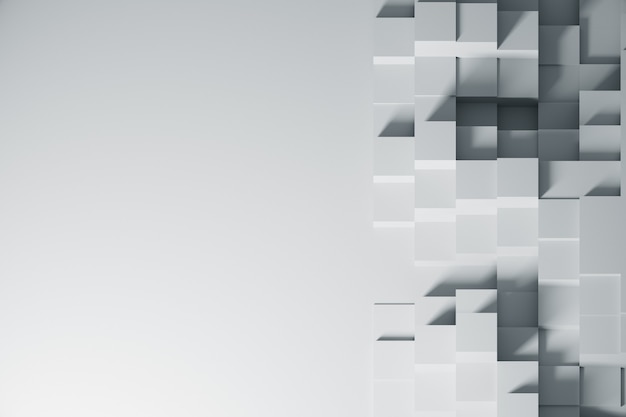 3d rendering of a white abstract geometric pattern