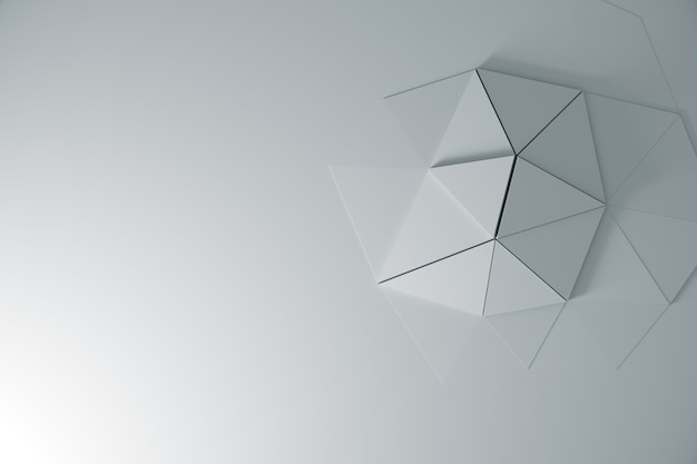 白い抽象的な幾何学模様の3Dレンダリング
