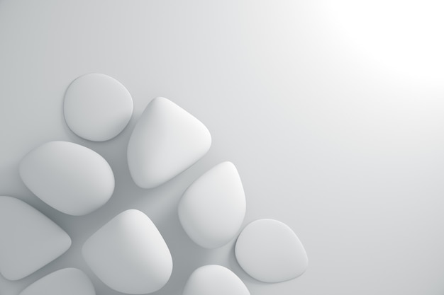 3d rendering of a white abstract geometric pattern