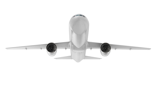 3d rendering white airplane on white background