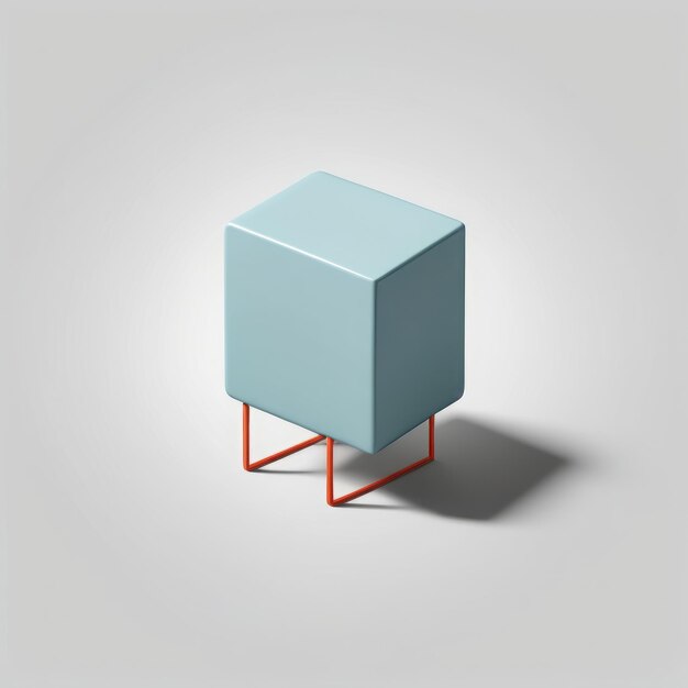 Photo 3d rendering of a white cube on a gray background 3d rendering of a white cube on a gray backgr
