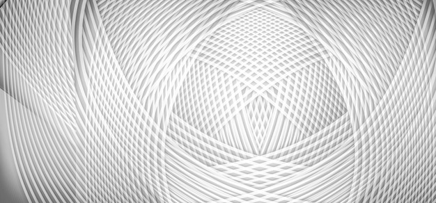 3D rendering of white curved lines with abstract texture background