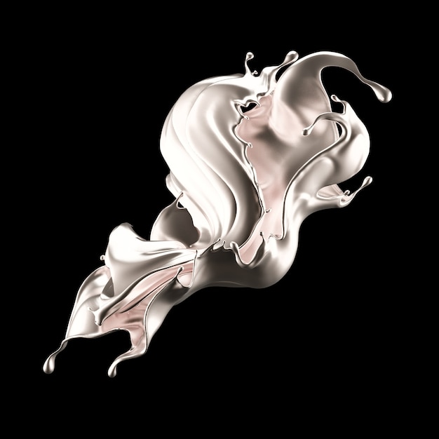 3d rendering of a white flowing splash