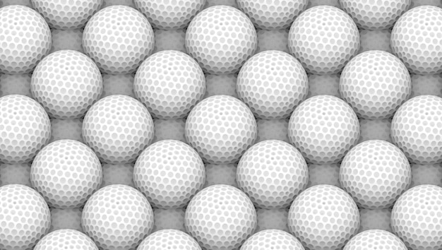 Foto rendering 3d. parete bianca della superficie della pallina da golf.