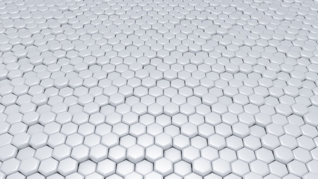 3d rendering White hexagon background