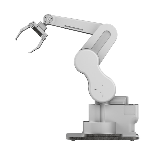 3d rendering white robotic arm