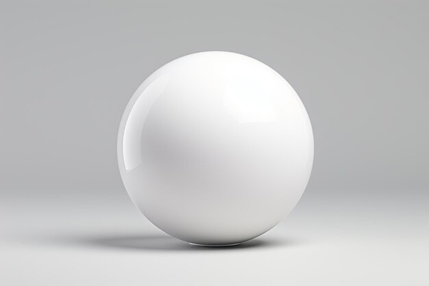 3d rendering of a white round button on a white background