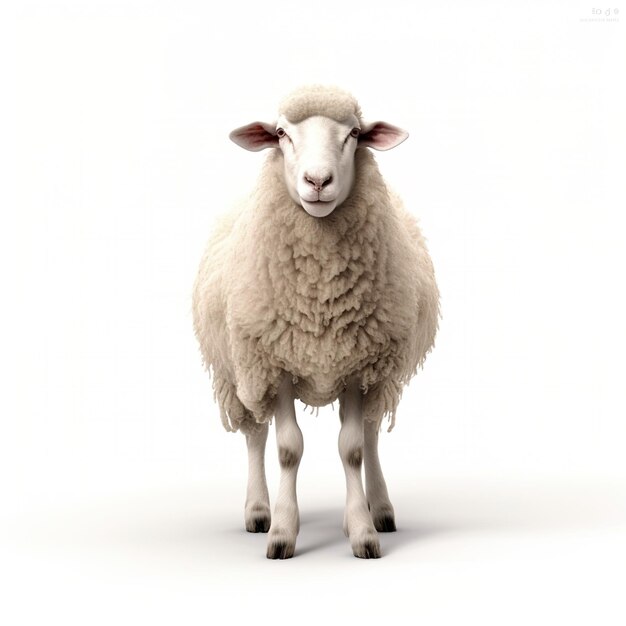 3D rendering of a white sheep