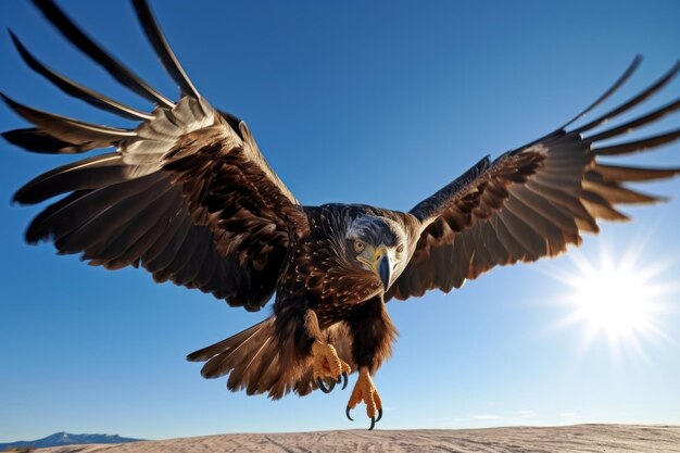 3d rendering of a whitetailed eagle in the desert