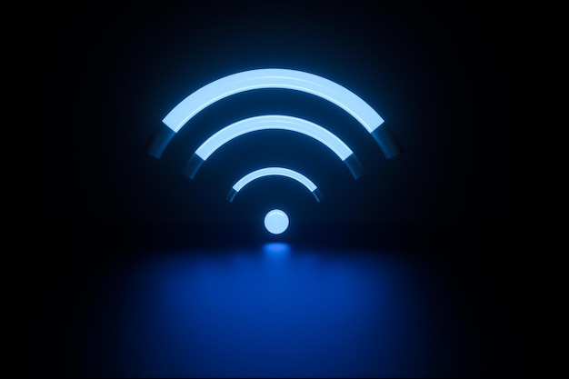 3D-rendering wifi symbool concept achtergrond