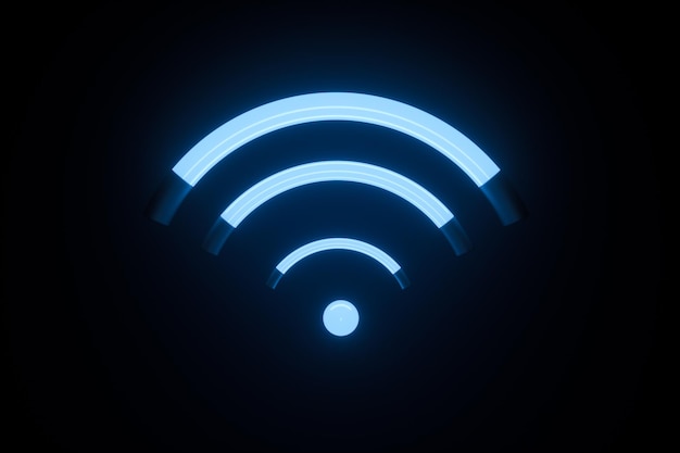 3D-rendering wifi symbool concept achtergrond