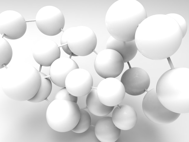 3d-rendering witte cirkelvormige molecuulstructuur