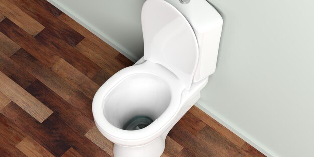 3D-rendering witte toiletpot