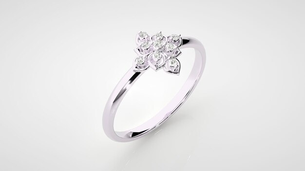 3d-рендеринг роскошного женского кольца с бриллиантовыми украшениями