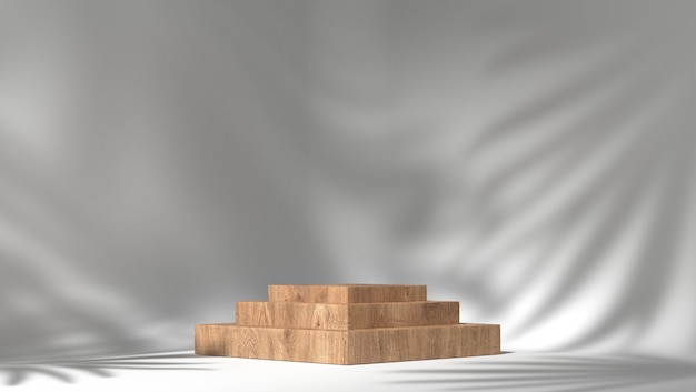 3d rendering of wooden podiums