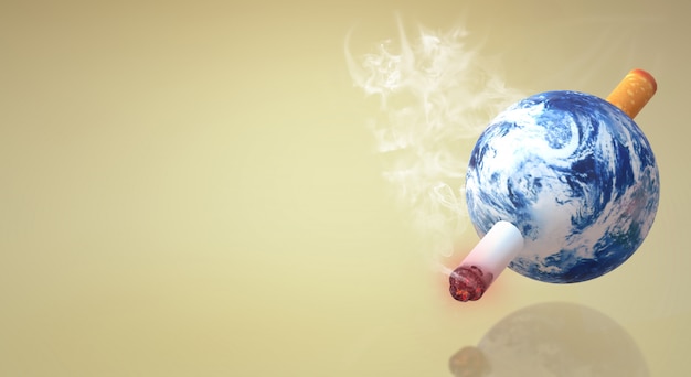 The 3d rendering world no tobacco day  image background.