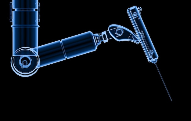 3d rendering x-ray robot surgery machine isolated on black