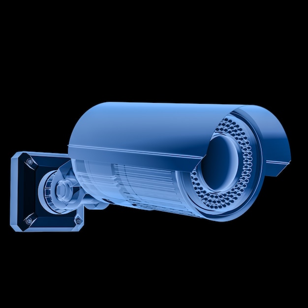 Photo 3d rendering x ray security camera or cctv camera