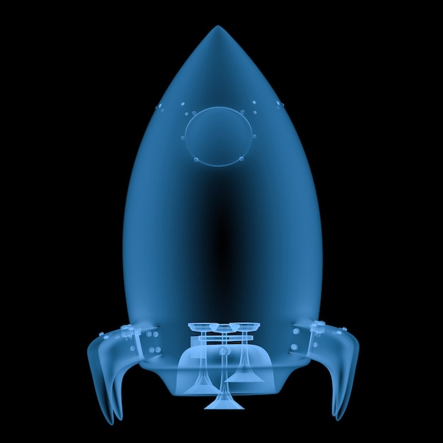 3d rendering x ray space shuttle isolated on black