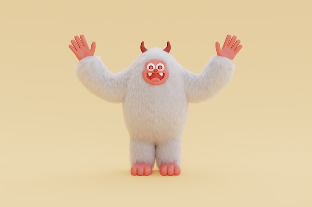 Foto rappresentazione 3d dello yeti