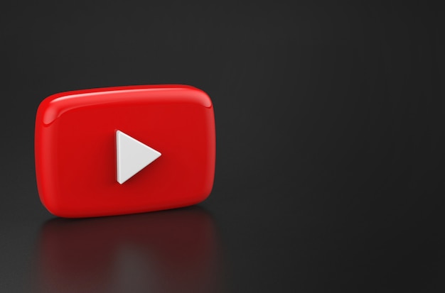 Rendering 3d del logo di youtube