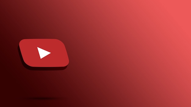 3d rendering Youtube logo