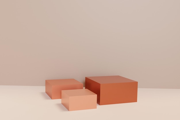 3D-renderingscène met podium en abstract achtergrondpodium voor cosmetische productpresentatie