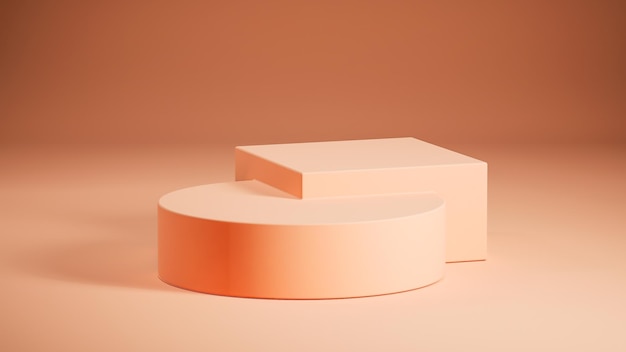 3D-renderingvorm voor reclameproducten weergeven Pastel minimale scène studioruimte