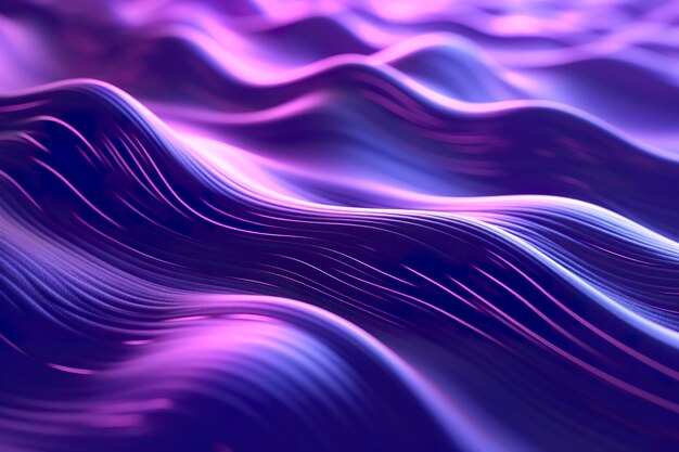 3d renders technological waves with purple and vibrant colors ai generative