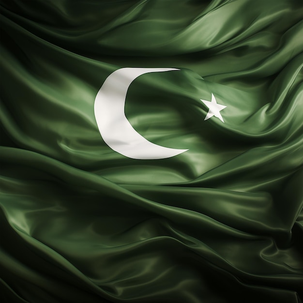Foto immagine 3d della bandiera del pakistan