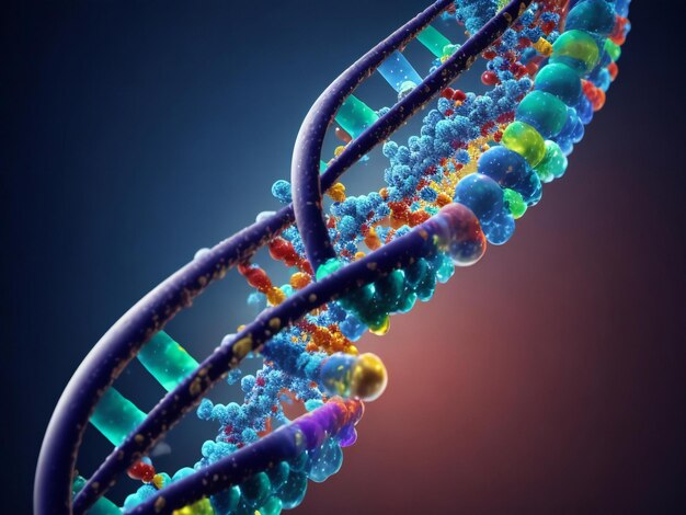 3d representation of dna ai generated