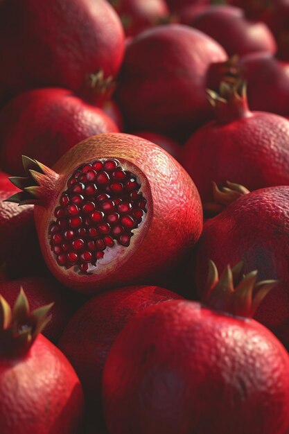 a 3D representation of pomegranates