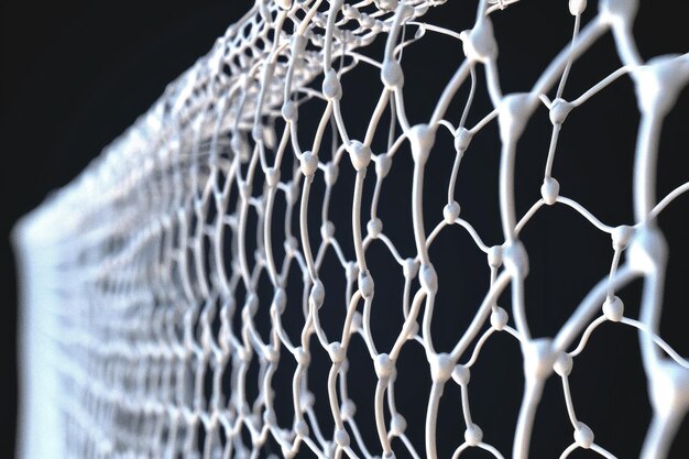 A 3D representation of a soccer goal net