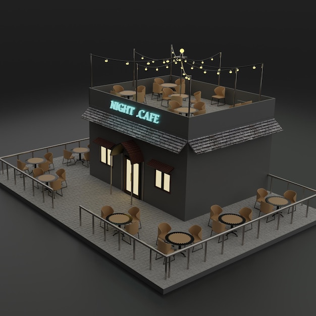 Photo 3d restaurant model design