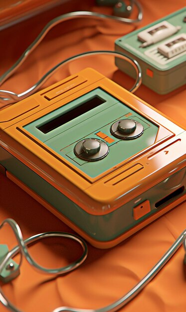 Photo 3d retro cassette player generative ai